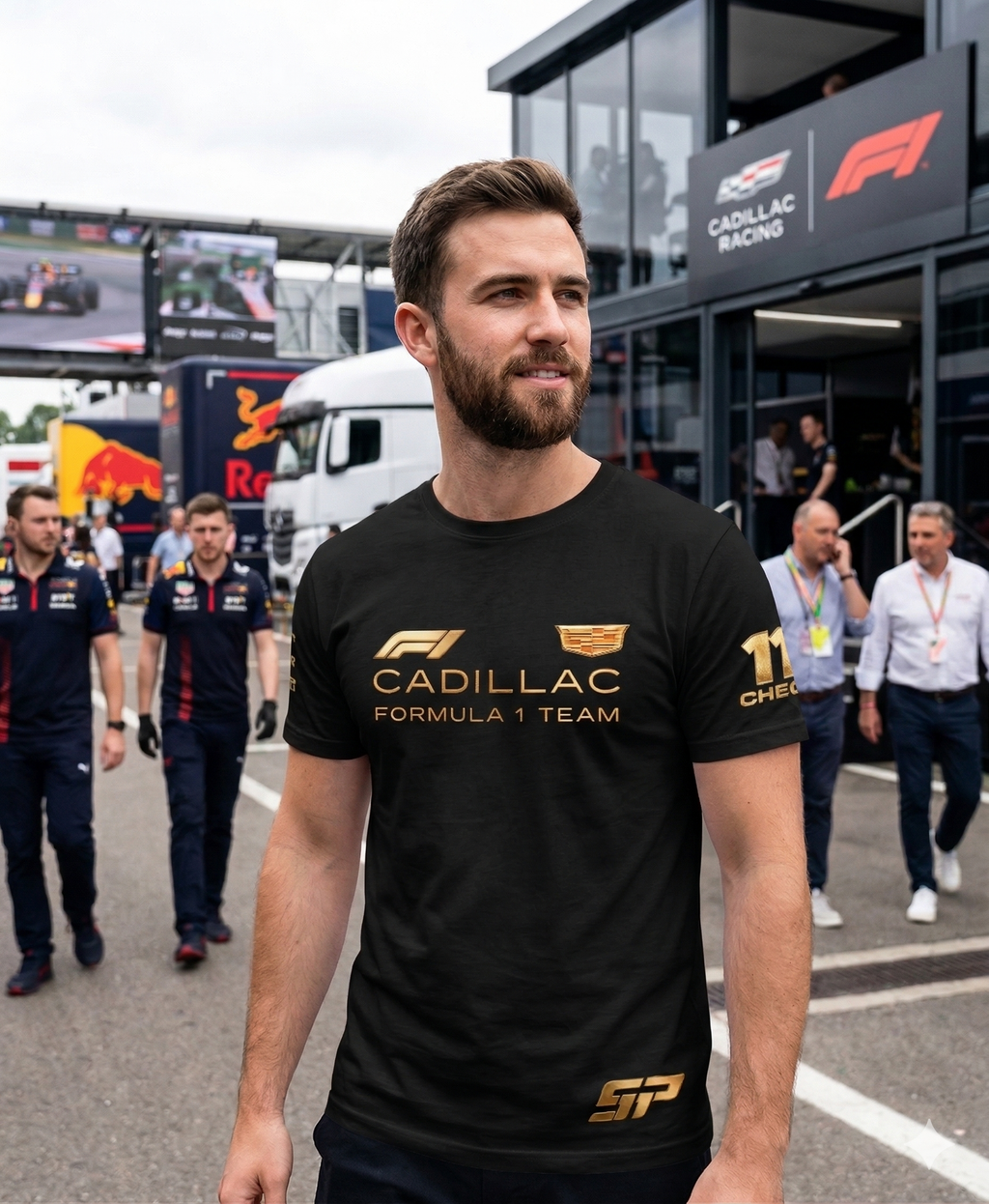 Playera Cadillac Formula 1 Racing Checo Perez F1 Dorado